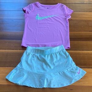 Nike Purple Tee and Mint Skort Set